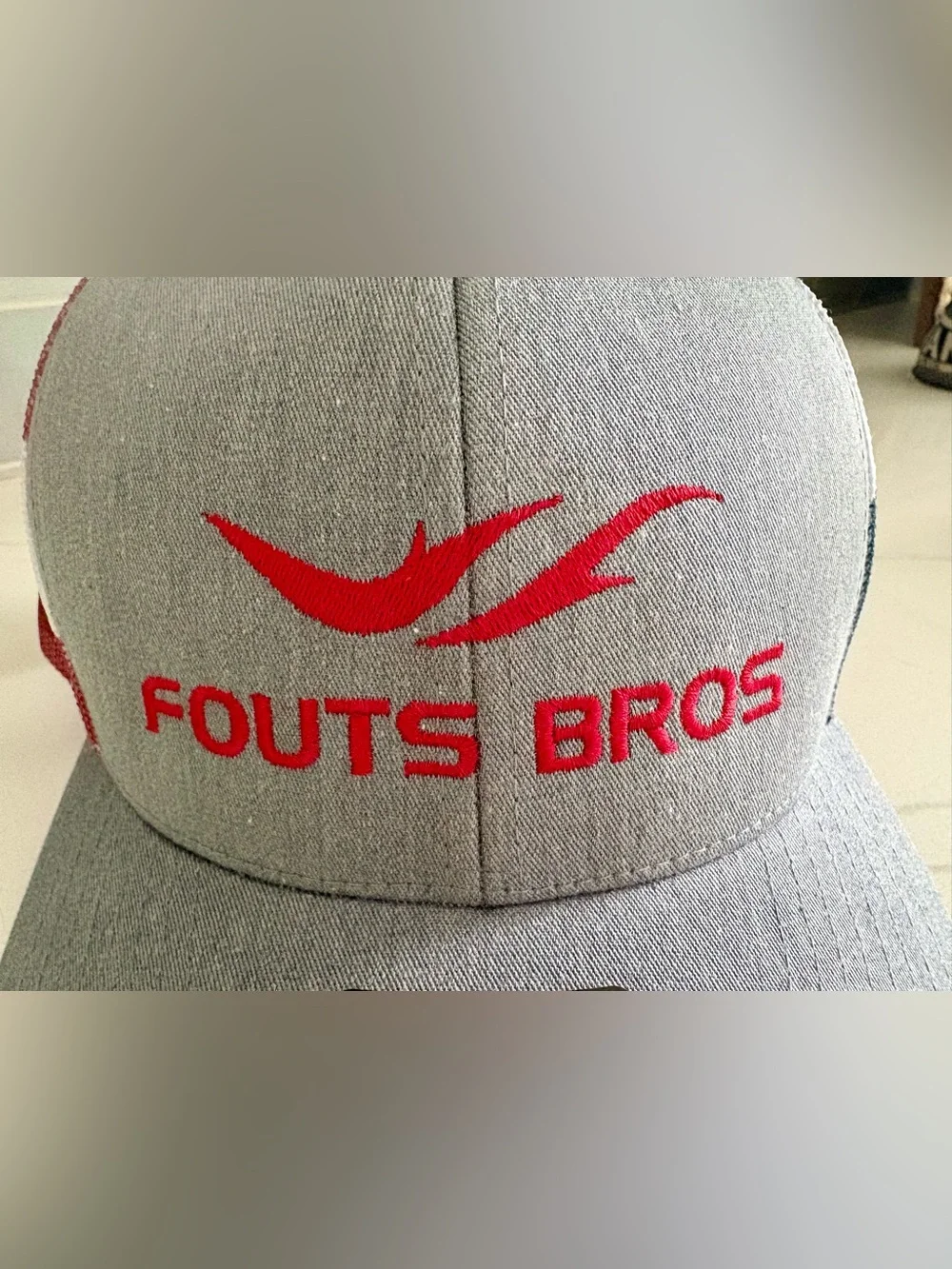 NWT Fouts Bros Richardson 112 Trucker Snapback Hat Grey Patriotic USA Flag Mesh